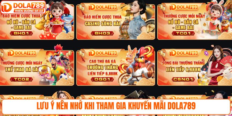 Lưu ý nên nhớ khi tham gia khuyến mãi DOLA789