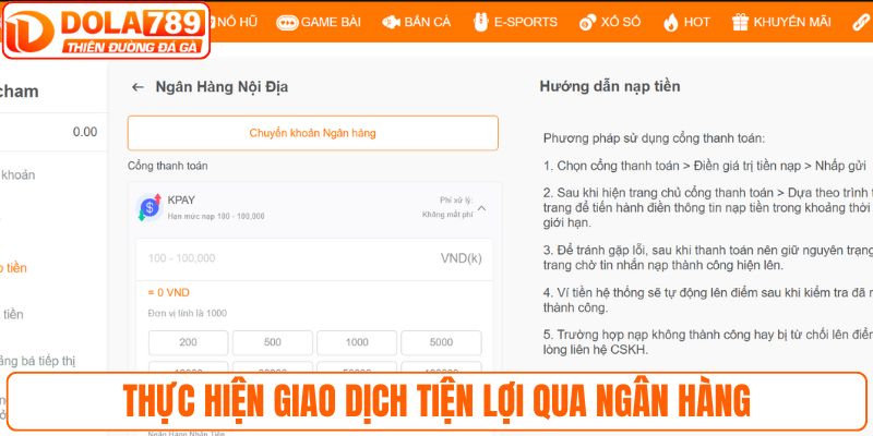Thực hiện giao dịch tiện lợi qua ngân hàng