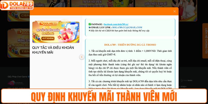 Quy định khuyến mãi thành viên mới